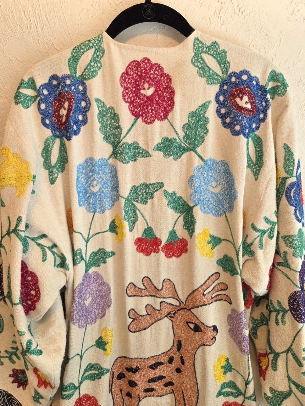 Vintage 1970s Suzani Embroidered Duster XS-M - Picture 10 of 16